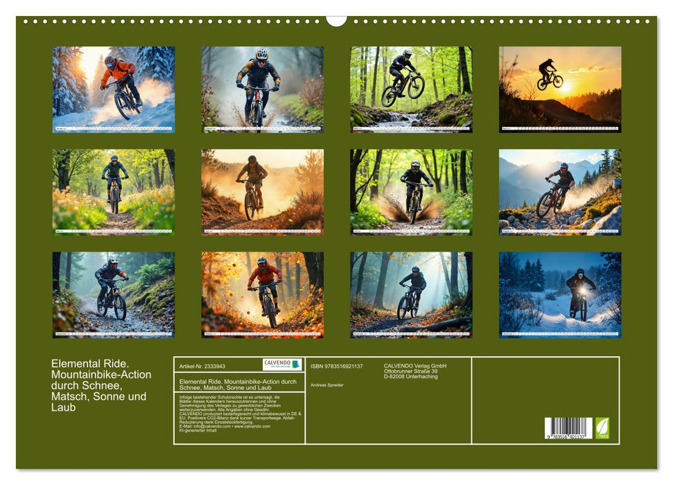 Elemental Ride. Mountainbike-Action durch Schnee, Matsch, Sonne und Laub (CALVENDO Wandkalender 2027)