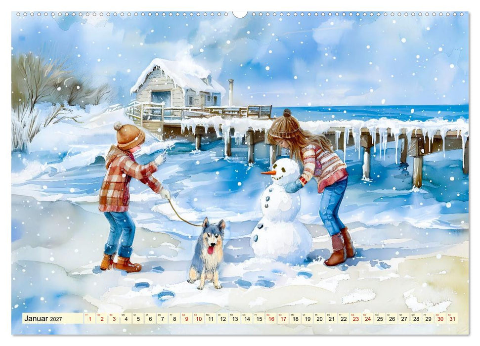 Kindheit am Meer - Barfuß und glücklich durch den Sand (CALVENDO Premium Wandkalender 2027)