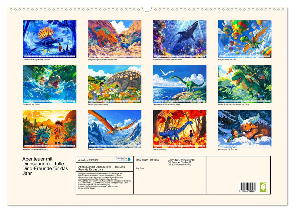 Abenteuer mit Dinosauriern - Tolle Dino-Freunde für das Jahr (CALVENDO Wandkalender 2027)