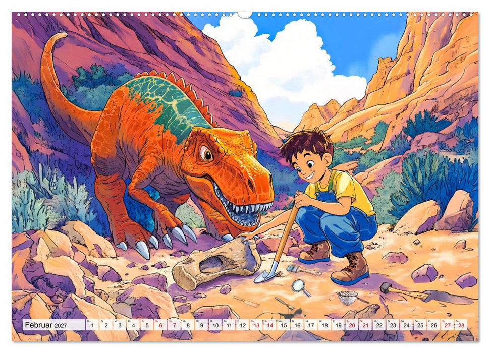 Abenteuer mit Dinosauriern - Tolle Dino-Freunde für das Jahr (CALVENDO Wandkalender 2027)
