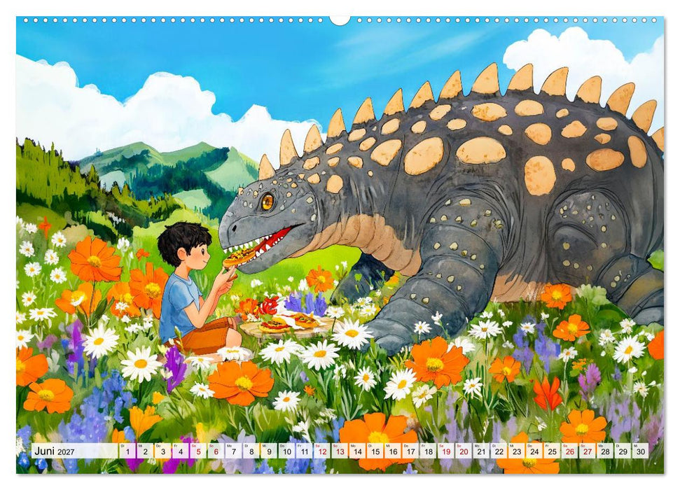Abenteuer mit Dinosauriern - Tolle Dino-Freunde für das Jahr (CALVENDO Wandkalender 2027)
