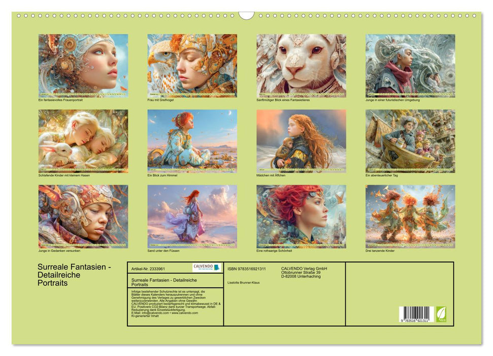 Surreale Fantasien - Detailreiche Portraits (CALVENDO Wandkalender 2027)