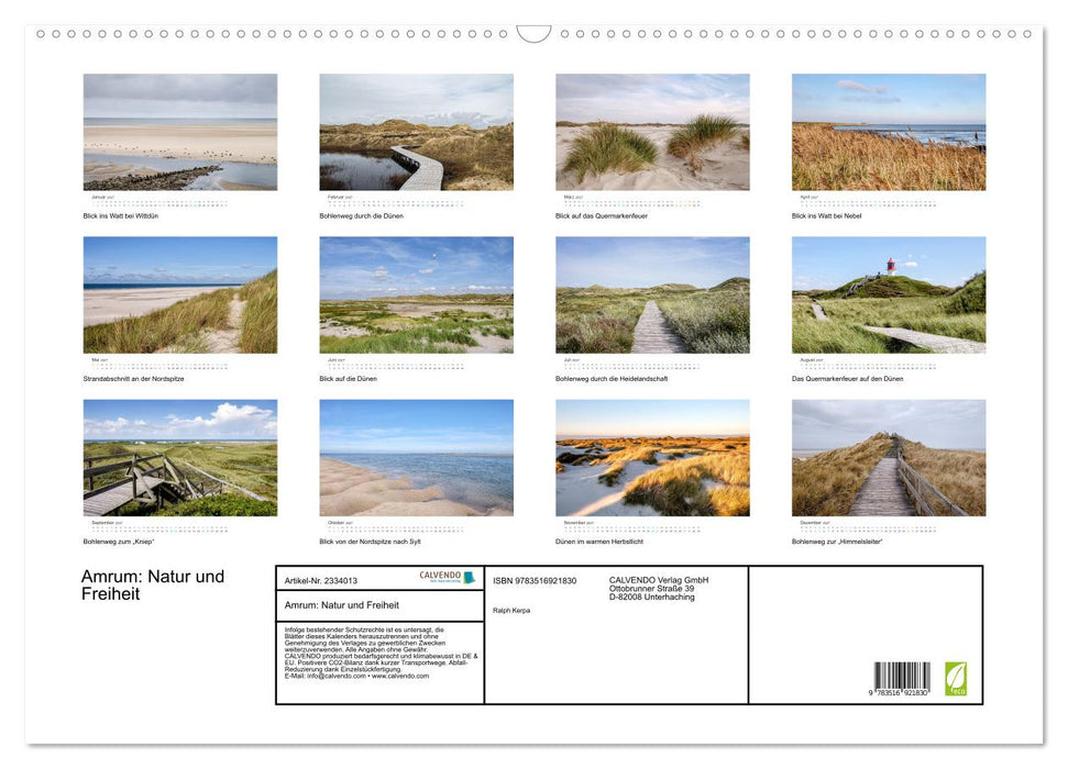 Amrum: Natur und Freiheit (CALVENDO Wandkalender 2027)