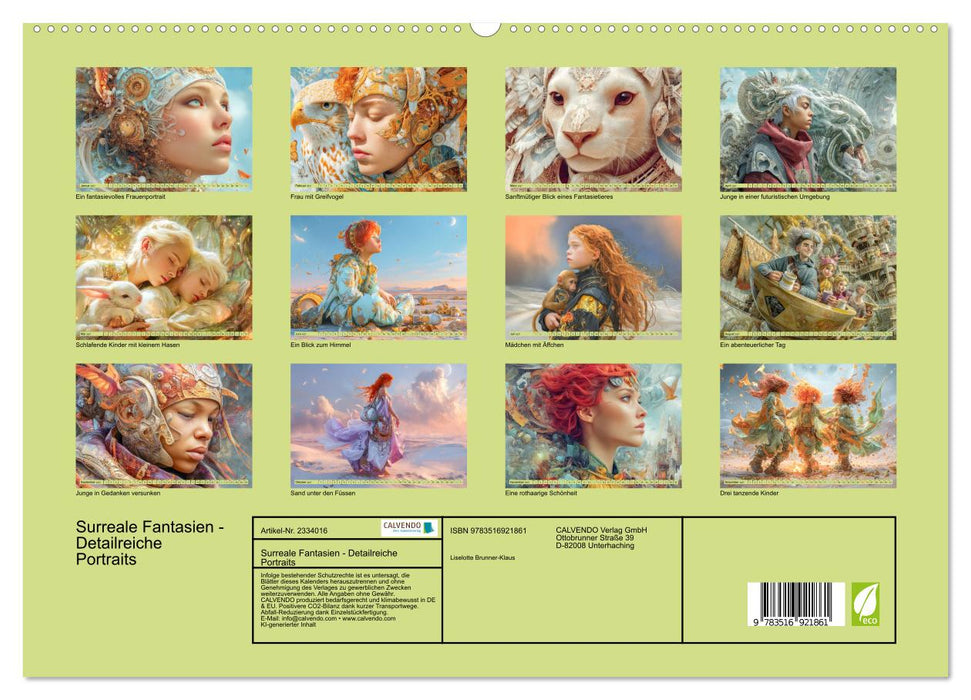 Surreale Fantasien - Detailreiche Portraits (CALVENDO Premium Wandkalender 2027)