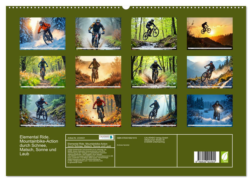 Elemental Ride. Mountainbike-Action durch Schnee, Matsch, Sonne und Laub (CALVENDO Premium Wandkalender 2027)