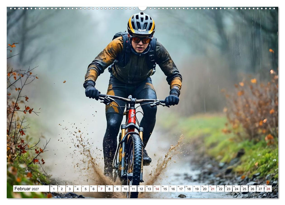 Elemental Ride. Mountainbike-Action durch Schnee, Matsch, Sonne und Laub (CALVENDO Premium Wandkalender 2027)