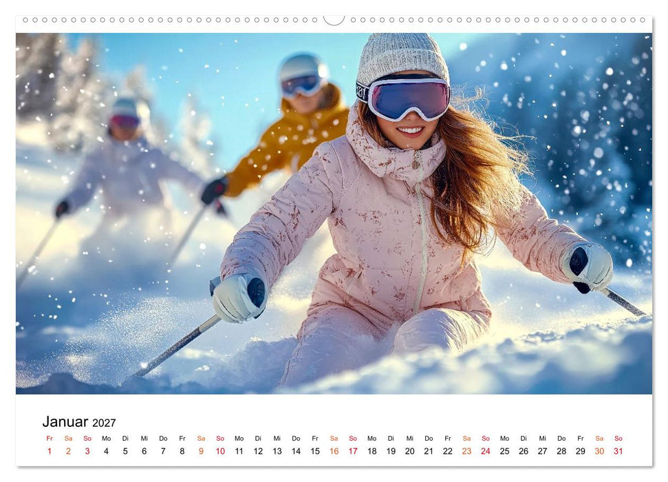 Skifahren - endlich Schnee (CALVENDO Wandkalender 2027)
