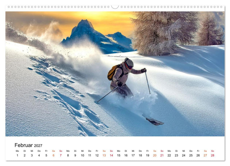 Skifahren - endlich Schnee (CALVENDO Wandkalender 2027)