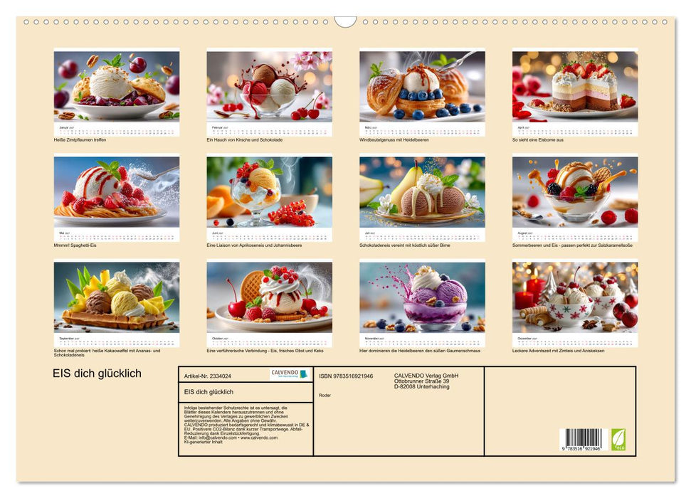 EIS dich glücklich (CALVENDO Wandkalender 2027)