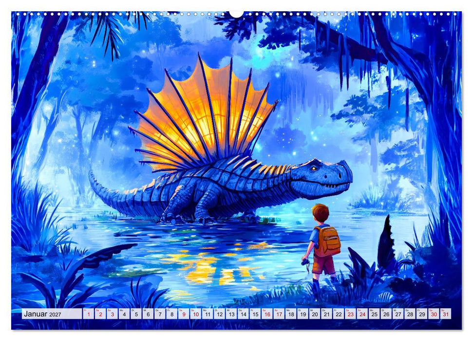 Abenteuer mit Dinosauriern - Tolle Dino-Freunde für das Jahr (CALVENDO Premium Wandkalender 2027)