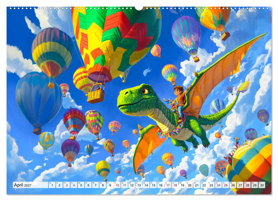 Abenteuer mit Dinosauriern - Tolle Dino-Freunde für das Jahr (CALVENDO Premium Wandkalender 2027)