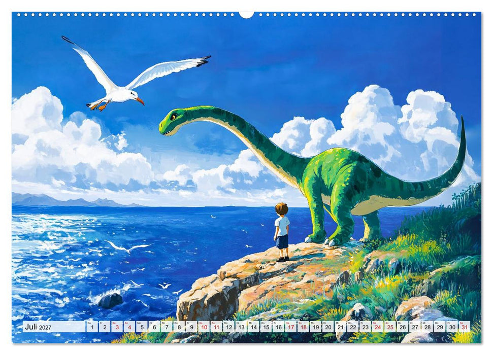 Abenteuer mit Dinosauriern - Tolle Dino-Freunde für das Jahr (CALVENDO Premium Wandkalender 2027)