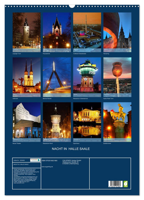NACHT IN HALLE SAALE (CALVENDO Wandkalender 2027)