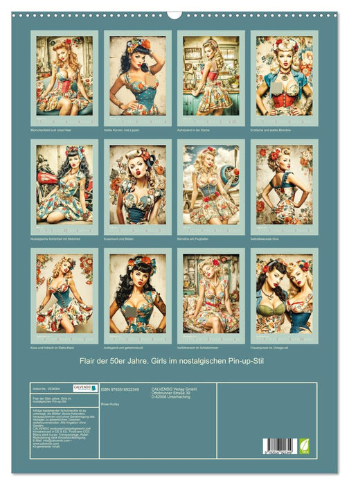 Flair der 50er Jahre. Girls im nostalgischen Pin-up-Stil (CALVENDO Wandkalender 2027)