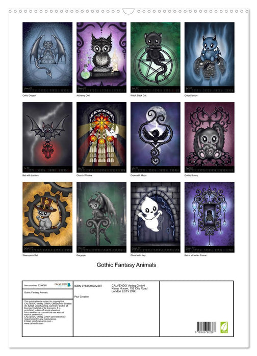Gothic Fantasy Animals (CALVENDO Monthly Calendar 2027)