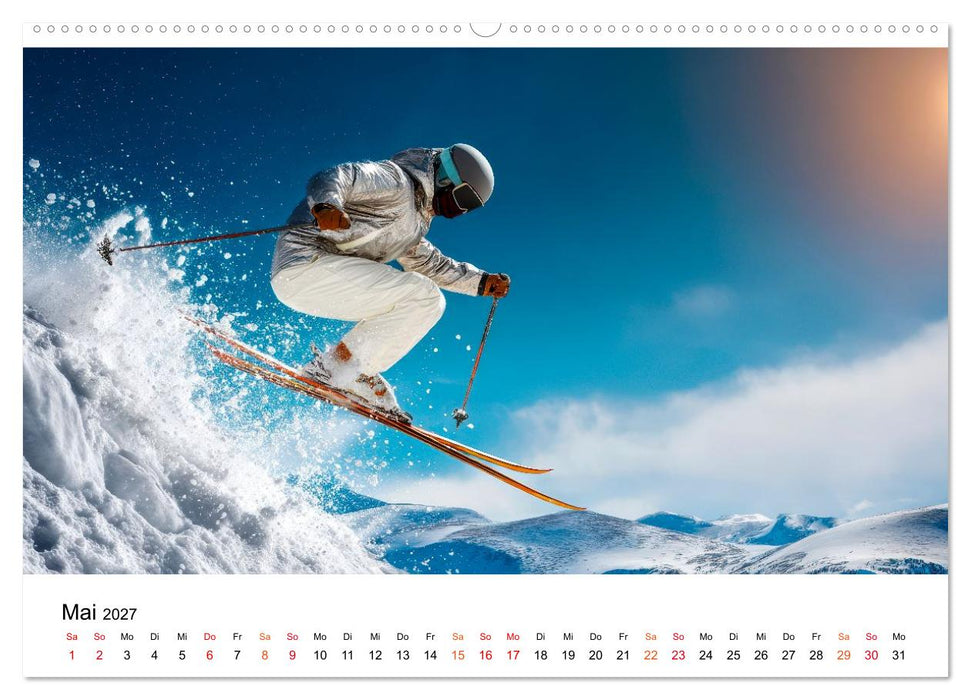 Skifahren - endlich Schnee (CALVENDO Premium Wandkalender 2027)