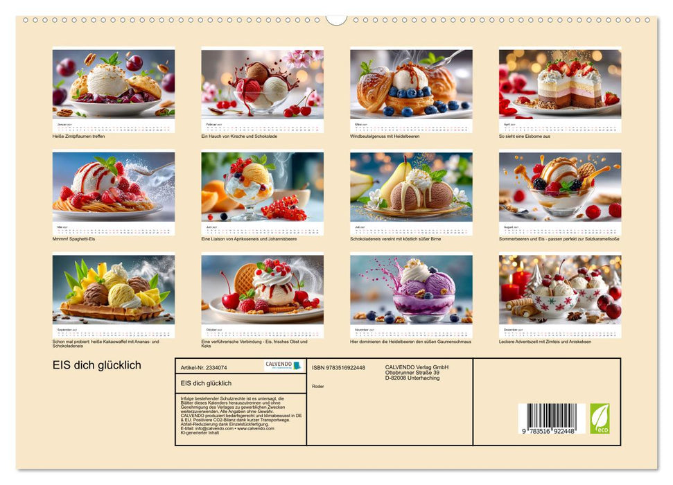 EIS dich glücklich (CALVENDO Premium Wandkalender 2027)