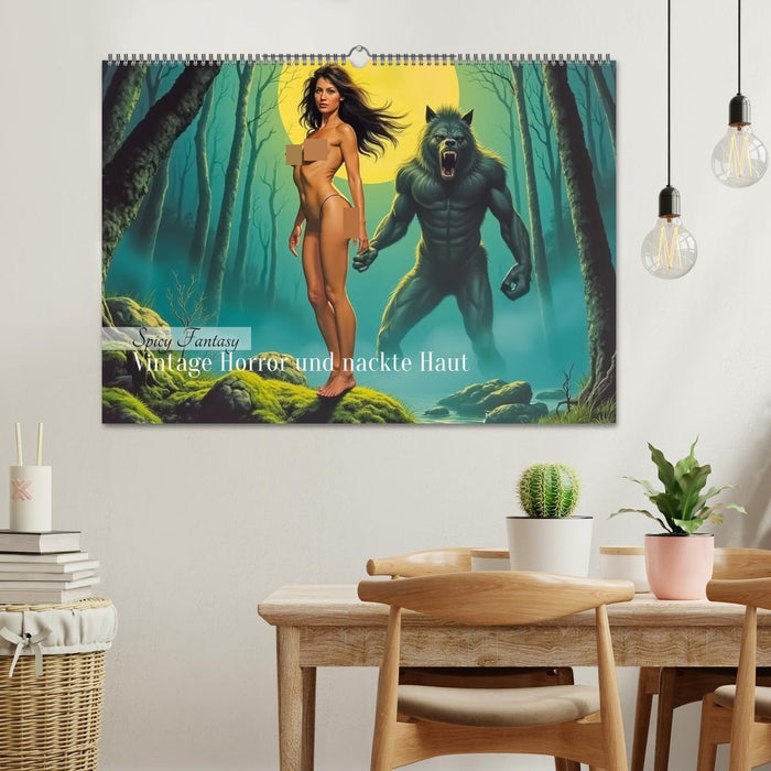 Spicy Fantasy - Vintage Horror und nackte Haut (CALVENDO Wandkalender 2027)