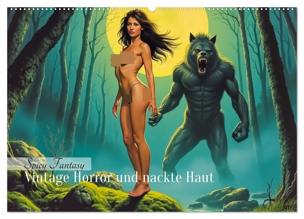 Spicy Fantasy - Vintage Horror und nackte Haut (CALVENDO Wandkalender 2027)
