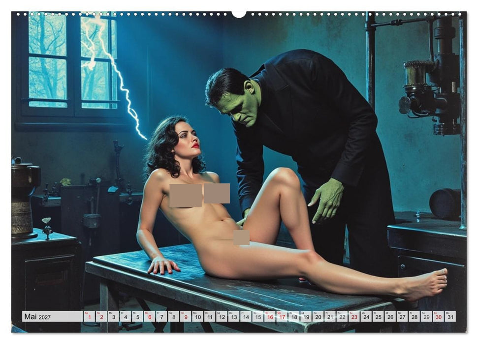 Spicy Fantasy - Vintage Horror und nackte Haut (CALVENDO Wandkalender 2027)