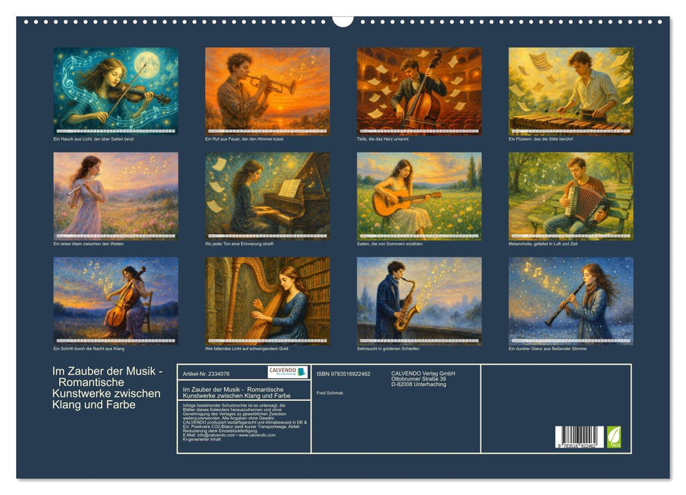 Im Zauber der Musik - Romantische Kunstwerke zwischen Klang und Farbe (CALVENDO Wandkalender 2027)