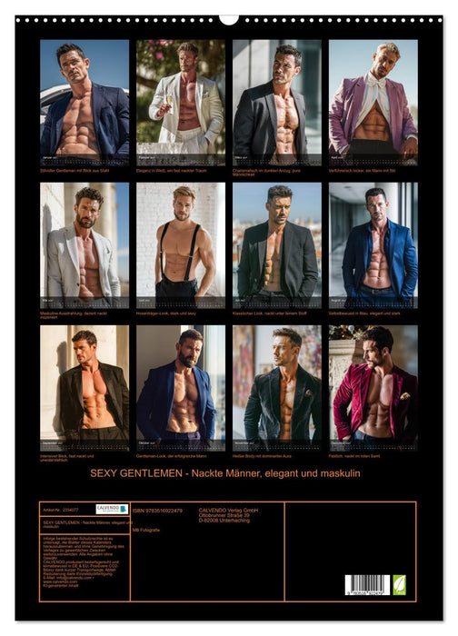 SEXY GENTLEMEN - Nackte Männer, elegant und maskulin (CALVENDO Wandkalender 2027)