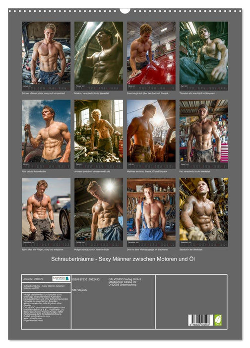 Schrauberträume - Sexy Männer zwischen Motoren und Öl (CALVENDO Wandkalender 2027)