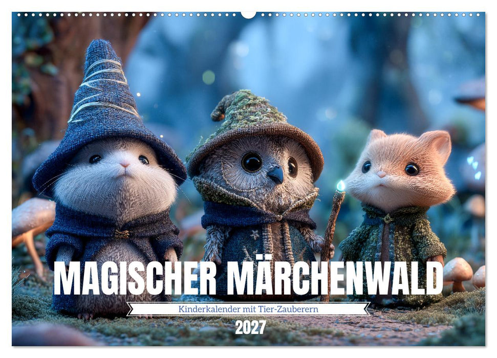 Magischer Märchenwald - Kinderkalender mit Tier-Zauberern (CALVENDO Wandkalender 2027)