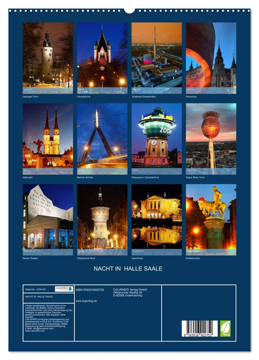 NACHT IN HALLE SAALE (CALVENDO Premium Wandkalender 2027)