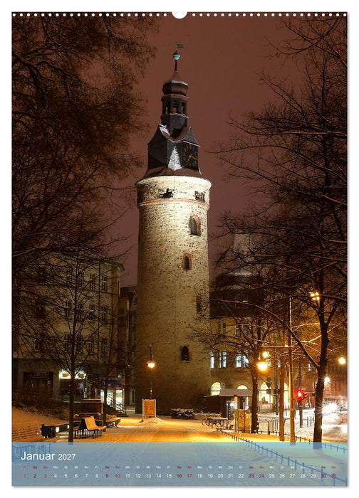 NACHT IN HALLE SAALE (CALVENDO Premium Wandkalender 2027)