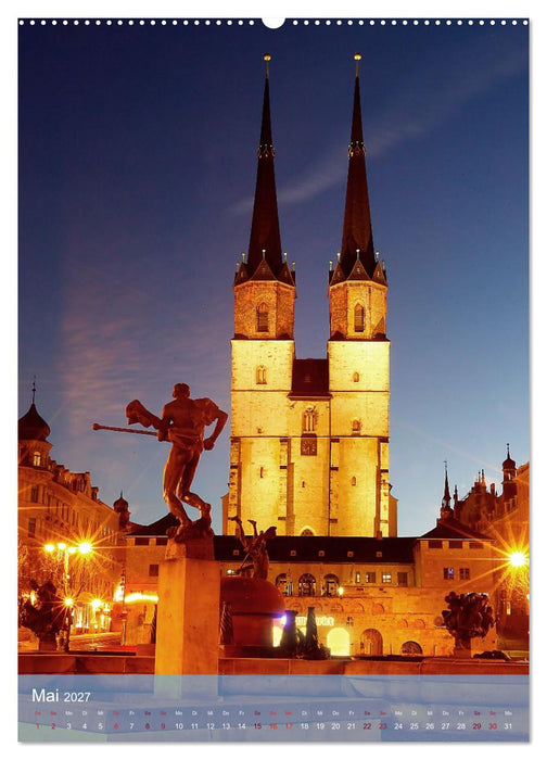 NACHT IN HALLE SAALE (CALVENDO Premium Wandkalender 2027)