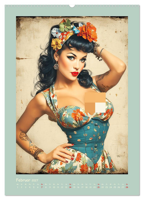 Flair der 50er Jahre. Girls im nostalgischen Pin-up-Stil (CALVENDO Premium Wandkalender 2027)