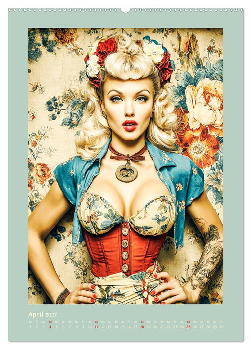 Flair der 50er Jahre. Girls im nostalgischen Pin-up-Stil (CALVENDO Premium Wandkalender 2027)