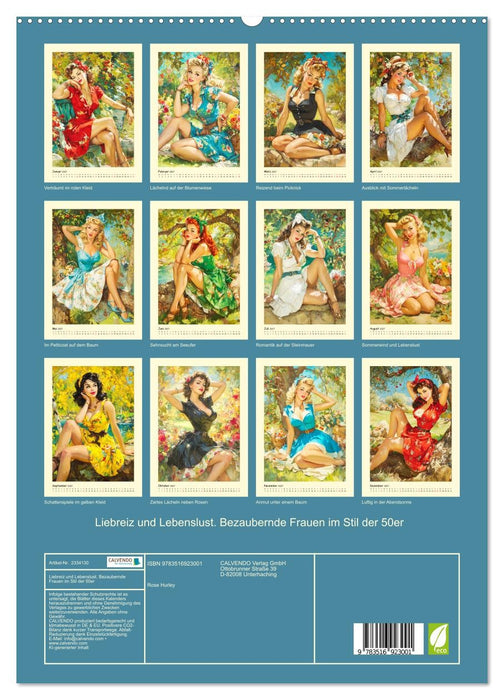 Liebreiz und Lebenslust. Bezaubernde Frauen im Stil der 50er (CALVENDO Premium Wandkalender 2027)