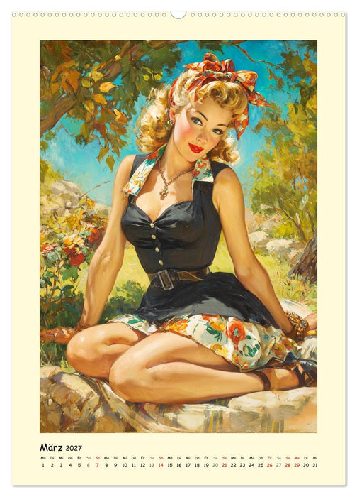 Liebreiz und Lebenslust. Bezaubernde Frauen im Stil der 50er (CALVENDO Premium Wandkalender 2027)