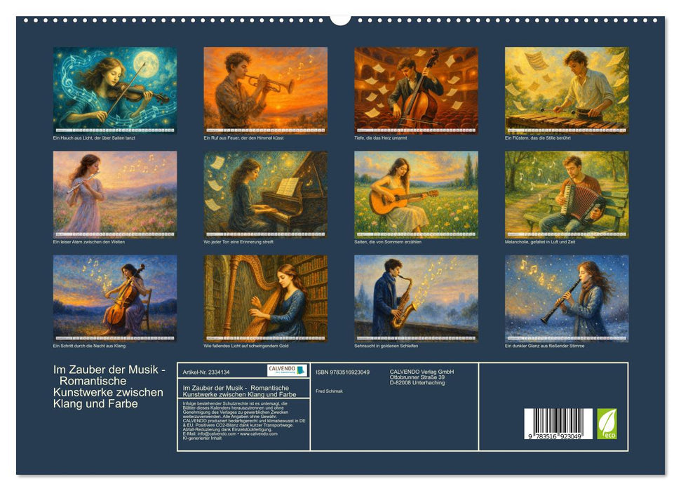 Im Zauber der Musik - Romantische Kunstwerke zwischen Klang und Farbe (CALVENDO Premium Wandkalender 2027)