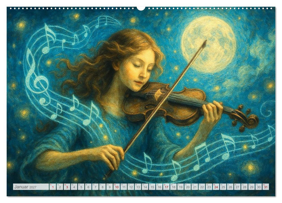 Im Zauber der Musik - Romantische Kunstwerke zwischen Klang und Farbe (CALVENDO Premium Wandkalender 2027)