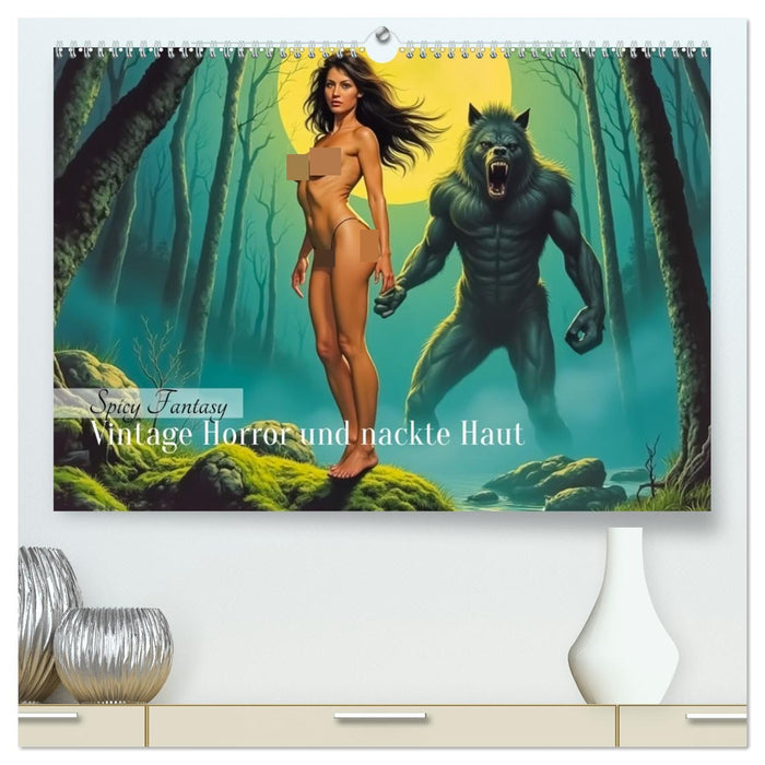 Spicy Fantasy - Vintage Horror und nackte Haut (CALVENDO Premium Wandkalender 2027)