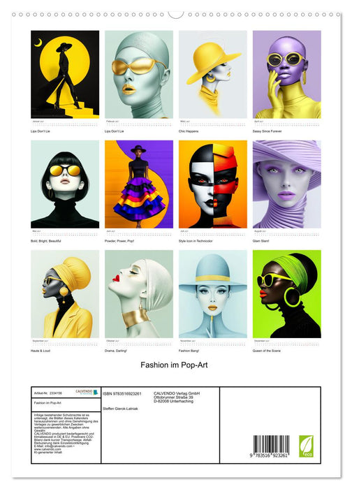 Fashion im Pop-Art (CALVENDO Premium Wandkalender 2027)