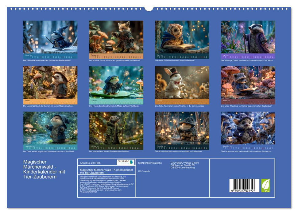 Magischer Märchenwald - Kinderkalender mit Tier-Zauberern (CALVENDO Premium Wandkalender 2027)
