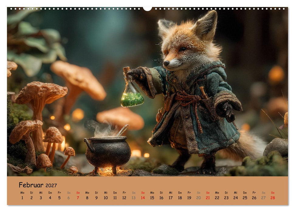 Magischer Märchenwald - Kinderkalender mit Tier-Zauberern (CALVENDO Premium Wandkalender 2027)