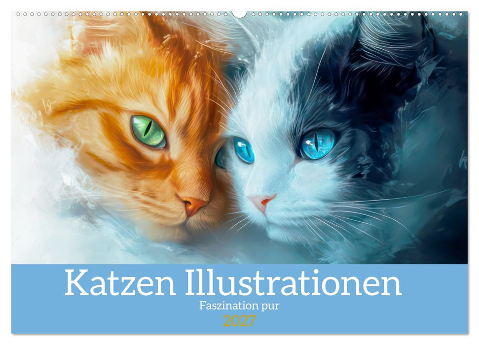 Katzen Illustrationen - Faszination pur (CALVENDO Wandkalender 2027)