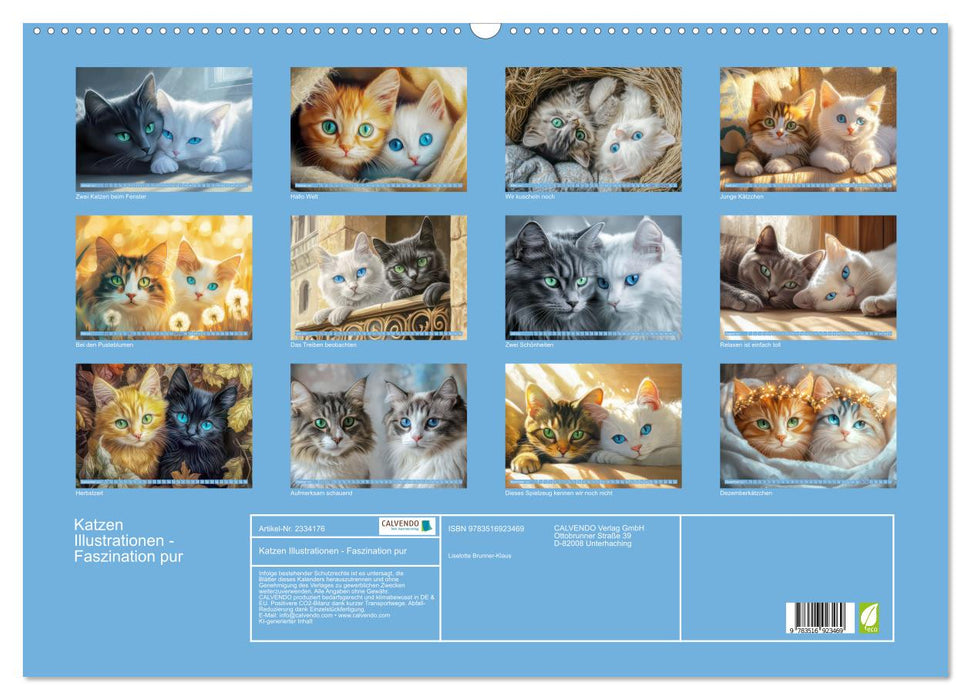 Katzen Illustrationen - Faszination pur (CALVENDO Wandkalender 2027)