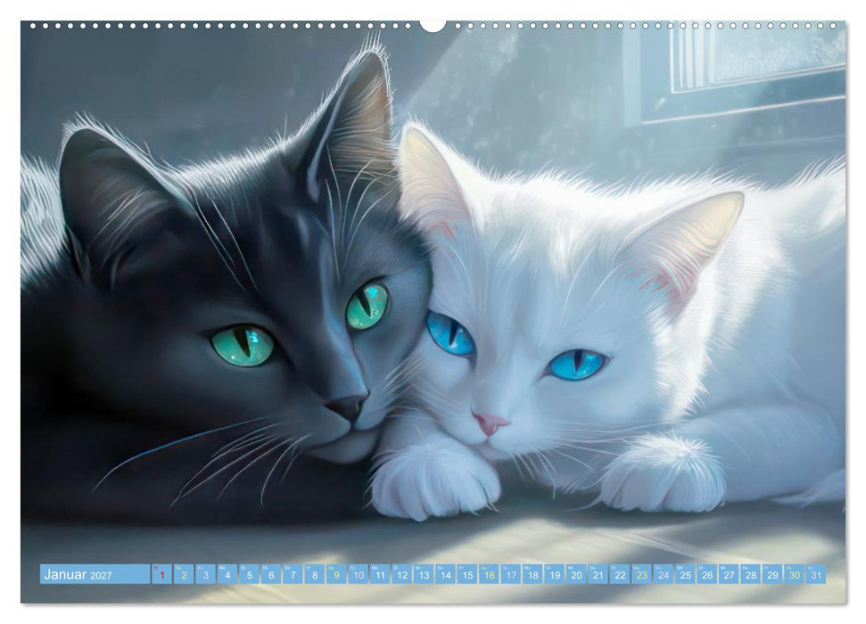 Katzen Illustrationen - Faszination pur (CALVENDO Wandkalender 2027)