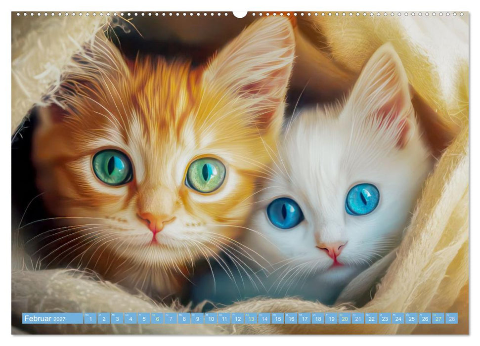 Katzen Illustrationen - Faszination pur (CALVENDO Wandkalender 2027)