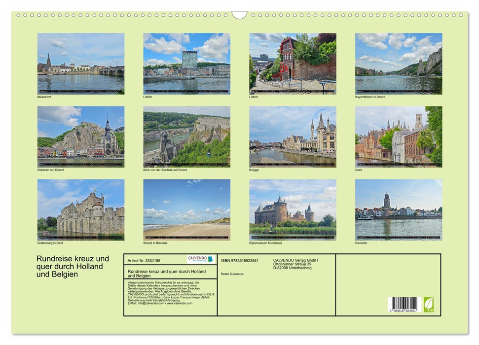 Rundreise kreuz und quer durch Holland und Belgien (CALVENDO Wandkalender 2027)