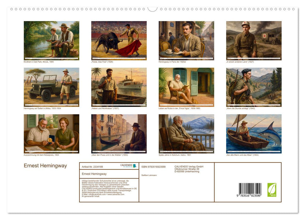 Ernest Hemingway (CALVENDO Premium Wandkalender 2027)