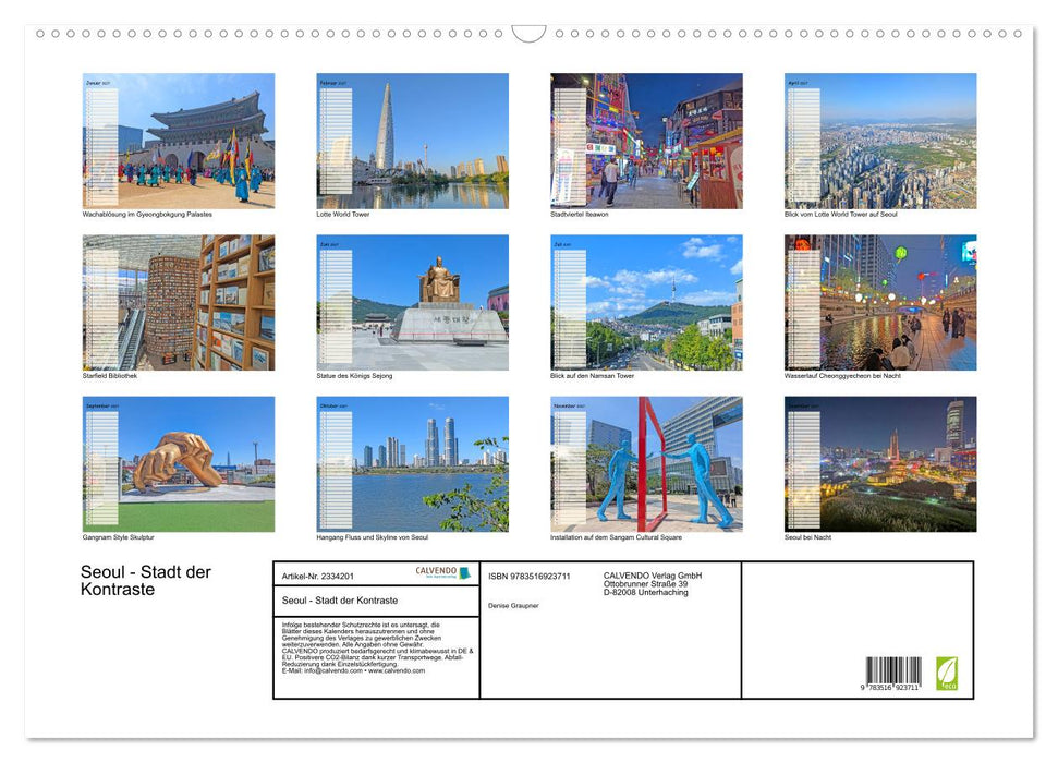 Seoul - Stadt der Kontraste (CALVENDO Wandkalender 2027)