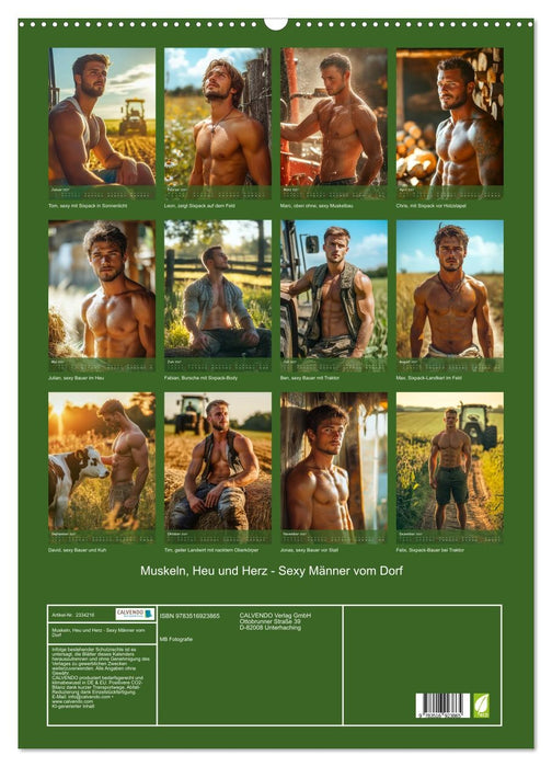 Muskeln, Heu und Herz - Sexy Männer vom Dorf (CALVENDO Wandkalender 2027)