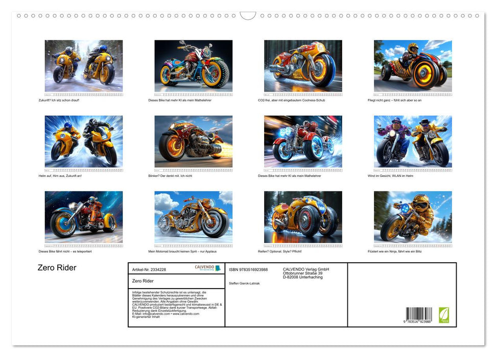 Zero Rider (CALVENDO Wandkalender 2027)